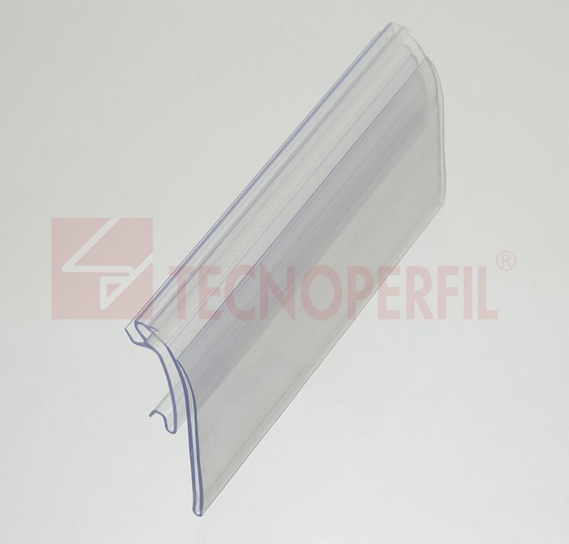 PORTA ETIQUETA BASCULANTE COM VISOR CRISTAL EM PVC 45,6MM