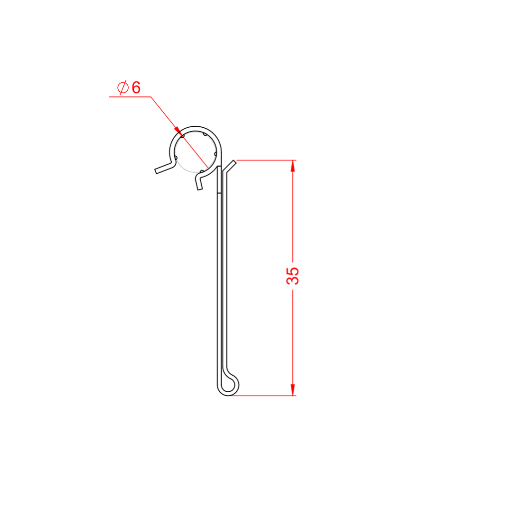 LABEL HOLDER WITH LOCK 35mm – TEC 497​ TECNOPERFIL DIMENSIONS